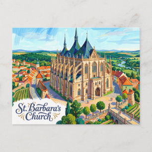 St.-Barbara-Kirche Tschechien Postkarte