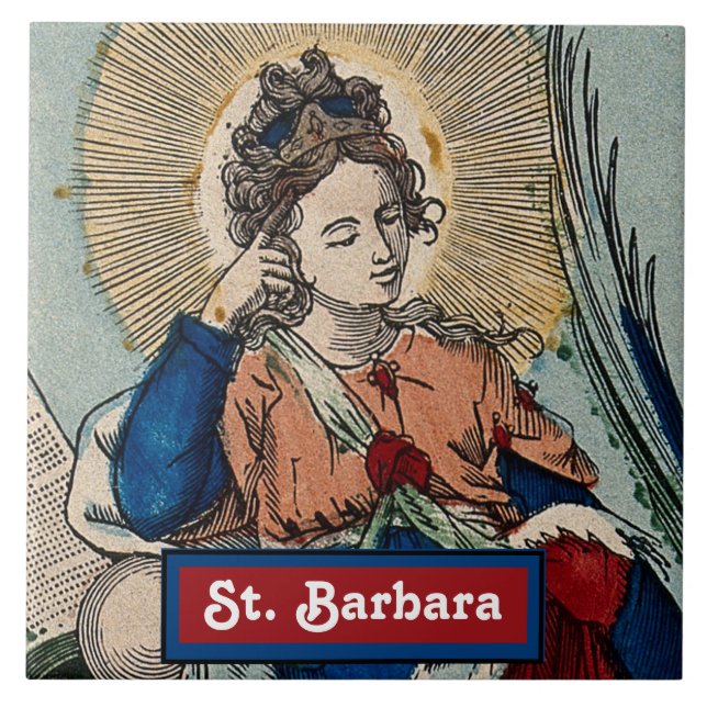 St. Barbara (M 007) Keramik Tile 1 Fliese (Vorderseite)
