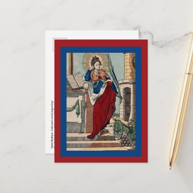 St. Barbara mit Artillerie (M 007) Postkarte (Vorderseite/Rückseite Beispiel)