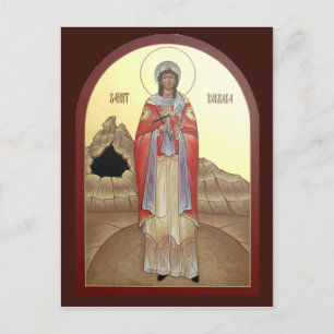 St. Barbara Prayer Card Postkarte