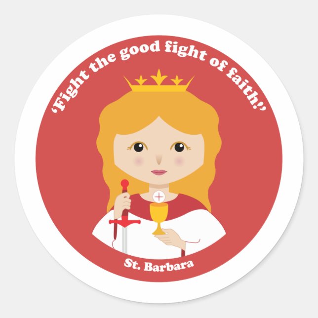 St. Barbara Runder Aufkleber (Vorderseite)