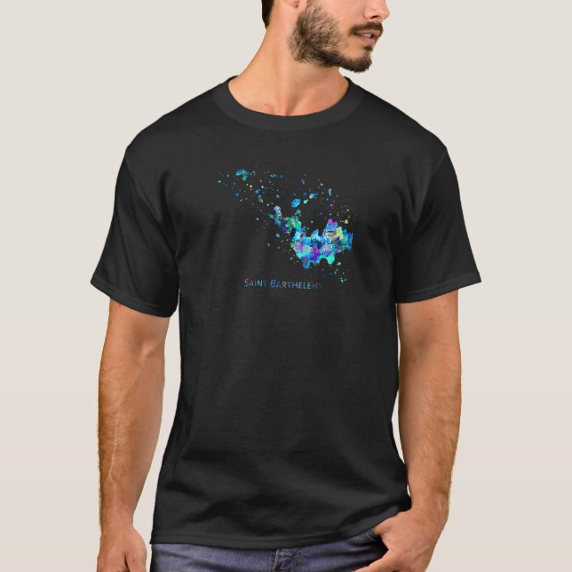 St Barthelemy Map T-Shirt (Vorderseite)