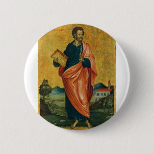 St. Bartholomäw, das orthodoxe Apostelsymbol Button
