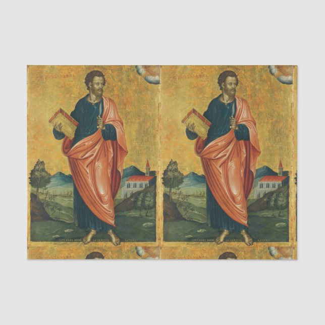 St. Bartholomäw, das orthodoxe Apostelsymbol Seidenpapier (Vorderseite)