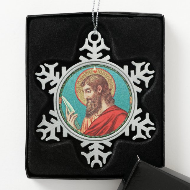 St. Bartholomew der Apostel (JMAS 03) Schneeflocken Zinn-Ornament (Box)