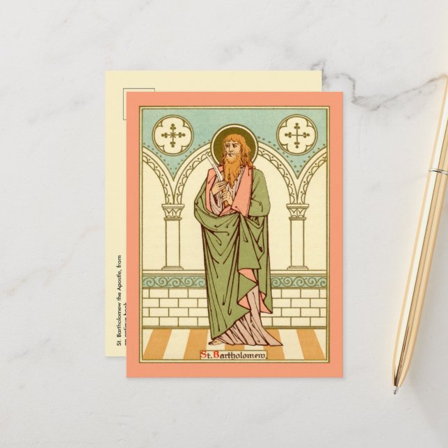 St. Bartholomew der Apostel (RLS 03) Postkarte (Vorderseite/Rückseite Beispiel)