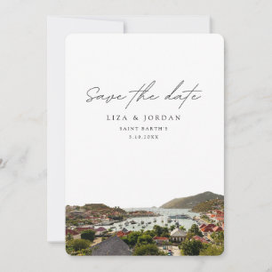 St Barth's Save the Date Landschaftliche Hochzeit Einladung