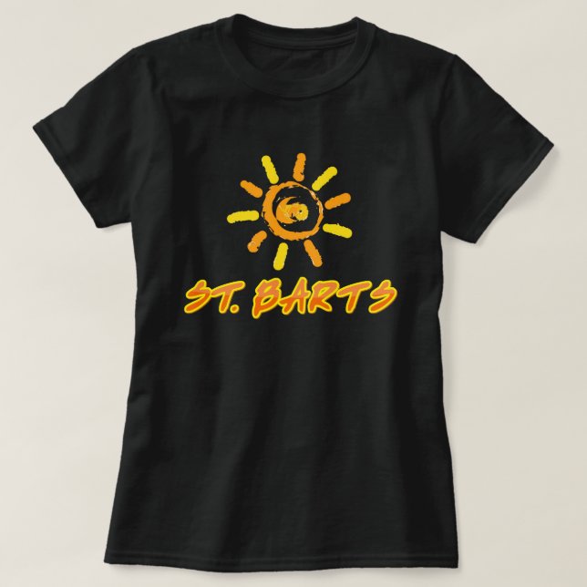 St. Barts hellgelb & orange T-Shirt (Design vorne)