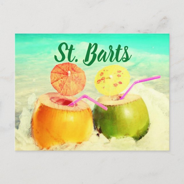 St. Barts Kokosnüsse Postkarte (Vorderseite)