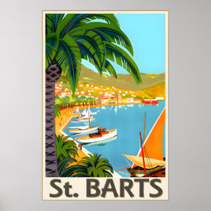 St Barts Tropischer Strand Reiseplakat Roger Poster
