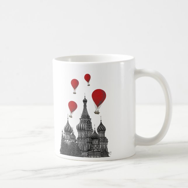 St. Basil Kathedrale und Rote Heißluftballons Tasse (Rechts)