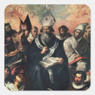 St. Basilikum, der seine Lehre vorschreibt Quadratischer Aufkleber