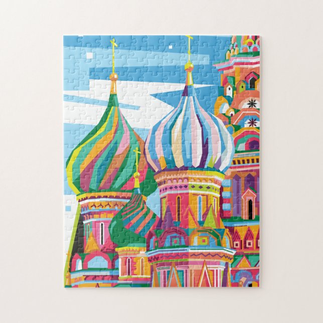 St. Basil's Cathedral Russland Farbenfrohe Pop Kun Puzzle (Vertikal)