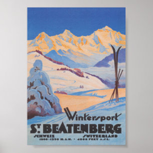 St. Beatenberg, Schweiz Vintage Reiseposter Poster
