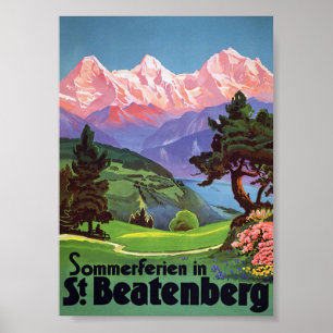 St. Beatenberg, Schweiz Vintage Travel Poster