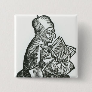 St. Bede von 'Liber Chronicarum Button