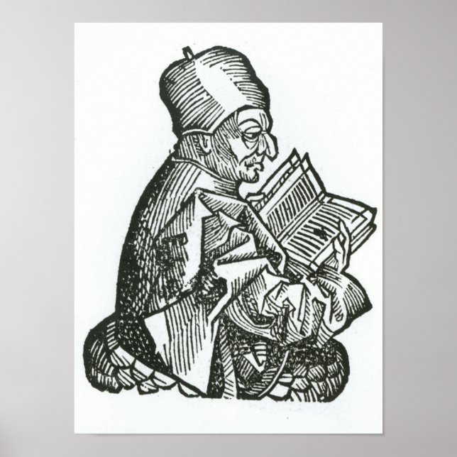 St. Bede von 'Liber Chronicarum' Poster (Vorne)