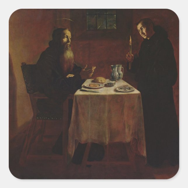 St. Benedict Blessing St. Maur Quadratischer Aufkleber (Vorderseite)