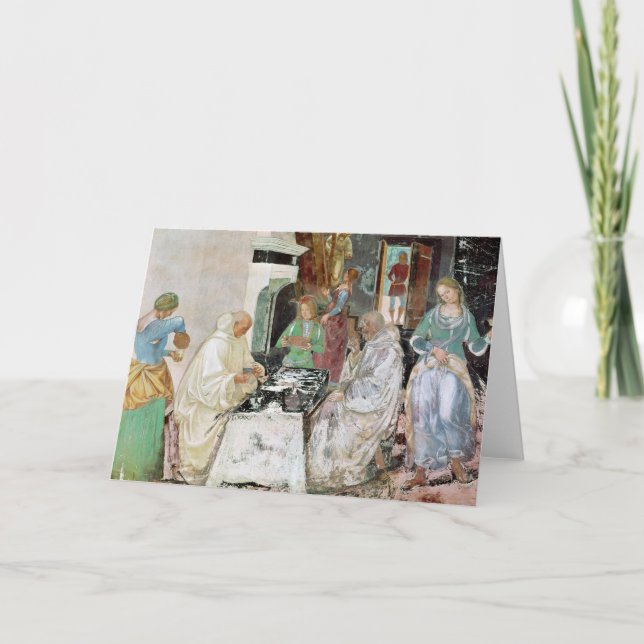 St. Benedict, der Gastfreundschaft empfängt Karte (Vorderseite)