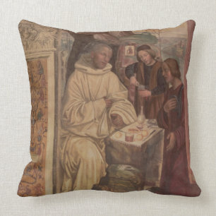 St. Benedict gegen eine Landschaft, vom Leben O Kissen