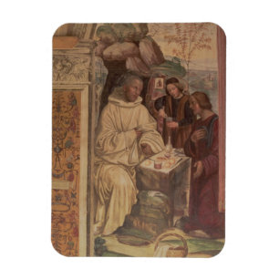 St. Benedict gegen eine Landschaft, vom Leben O Magnet