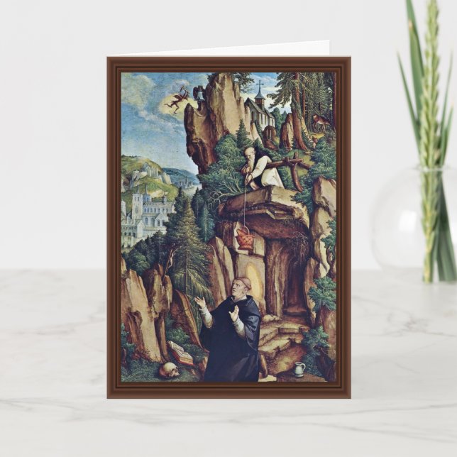 St. Benedict im Gebet durch Meister Von Meßkirch Karte (Vorderseite)