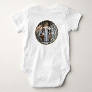 St Benedict Medal Baby Onezie Strampler