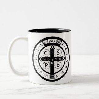 St. Benedict "" Teufel-Jagende" Medaille Zweifarbige Tasse
