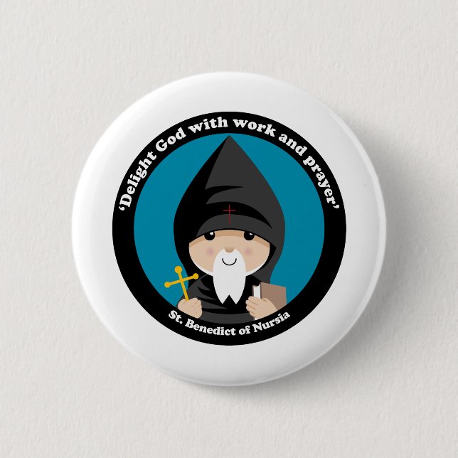 St. Benedict von Nursia Button (Vorderseite)
