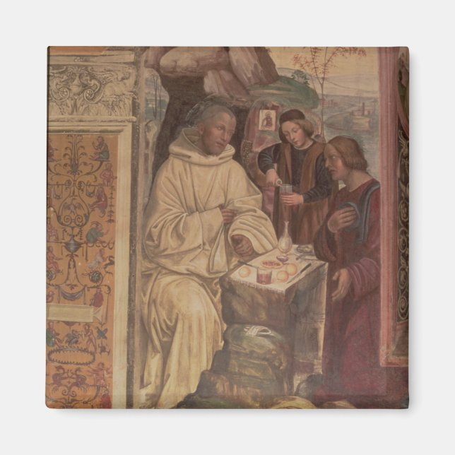 St. Benedikt gegen eine Landschaft, vom Leben oder Magnet (Vorne)