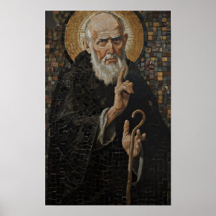 St. Benedikt Nursia Iconic Art Poster
