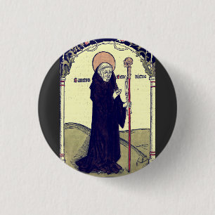 St. Benedikt von Nursia Abt. von Monte Cassino Button