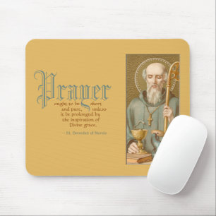 St. Benedikt von Nursia (JM 07; Zitat über Gebet) Mousepad