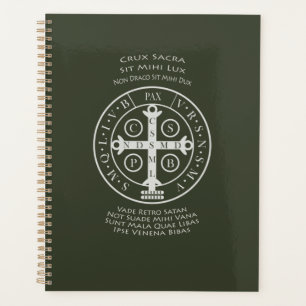 St.-Benediktinermedaille mit lateinischem Gebet Planer