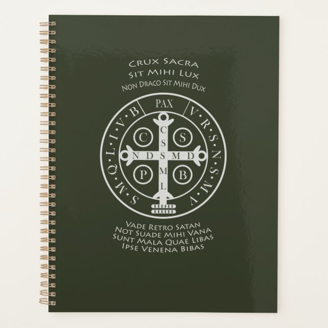 St.-Benediktinermedaille mit lateinischem Gebet Planer (Vorderseite)