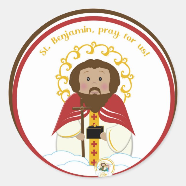 St. Benjamin Runder Aufkleber (Vorderseite)