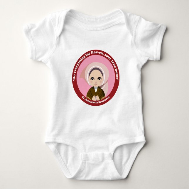 St. Bernadette Soubirous Baby Strampler (Vorderseite)