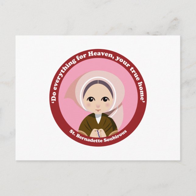 St. Bernadette Soubirous Postkarte (Vorderseite)