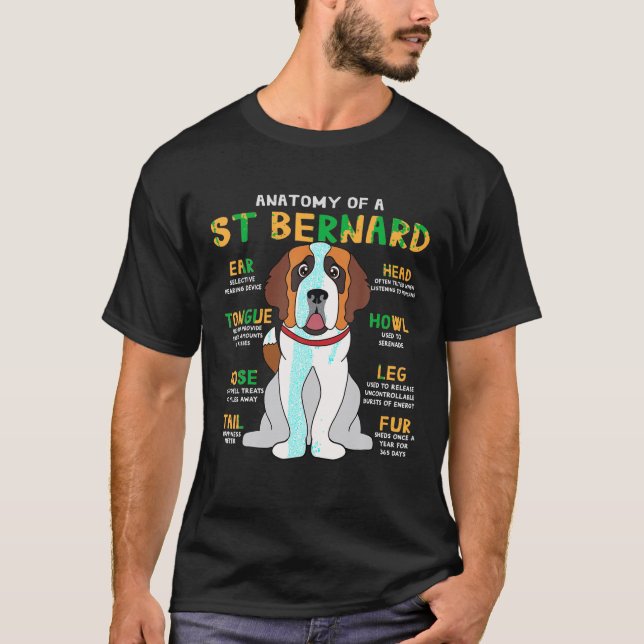 St. Bernard Anatomie Funny Dog Mama Vater Geschenk T-Shirt (Vorderseite)