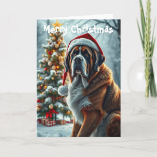 St Bernard Christmas Karte