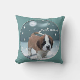 St Bernard Christmas Kissen