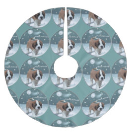 St Bernard Christmas Polyester Weihnachtsbaumdecke