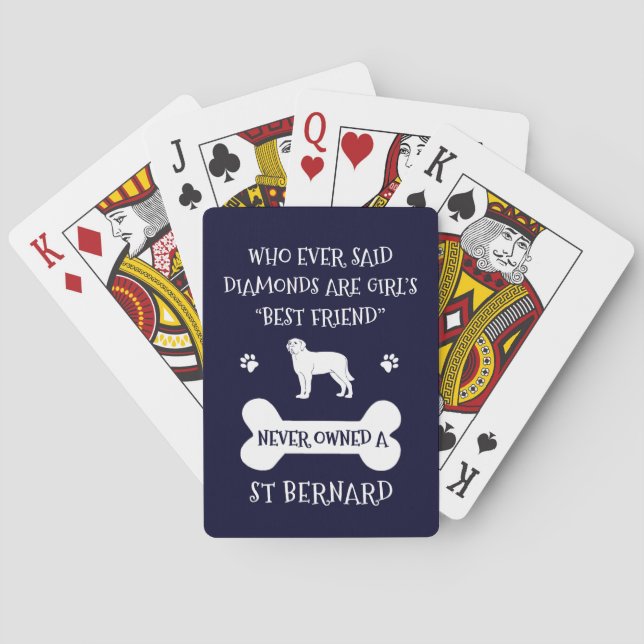 St Bernard Dog Best Friend Spielkarten (Rückseite)