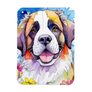 St. Bernard Dog Foto Magnet