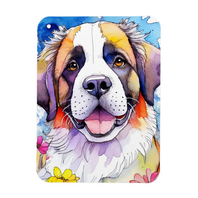 St. Bernard Dog Foto Magnet (Vertikal)