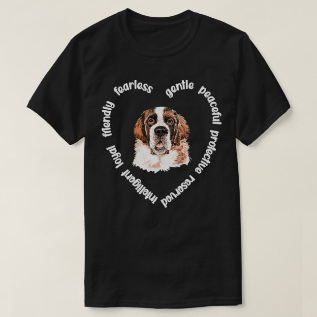 St Bernard Dog Heart Saint Bernard Mama T-Shirt (Design vorne)