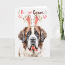 St. Bernard Dog im sonnigen Ohr für Ostern Feiertagskarte