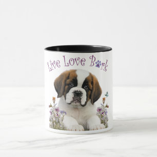 St. Bernard Dog Mama Floral Tasse