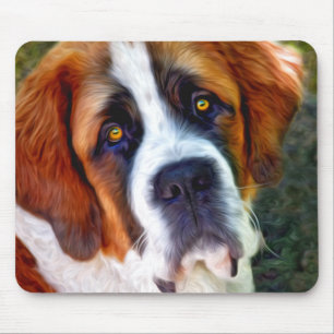 St. Bernard Dog Painting Mousepad