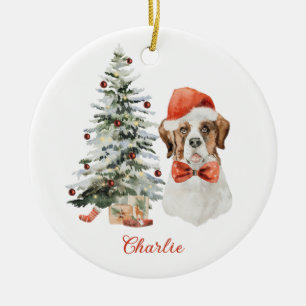 St. Bernard Dog Personalisierte Weihnachtsfeier Keramik Ornament